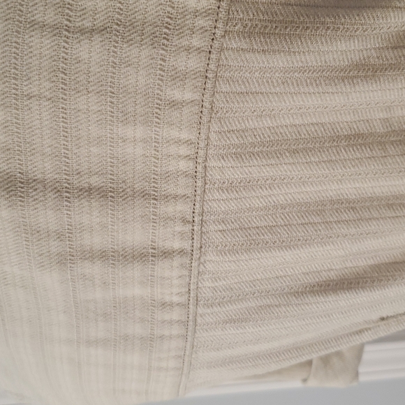 Lux 100% cotton cream, light hunter green short sleeve Blazer jacket size Medium - Picture 7 of 8